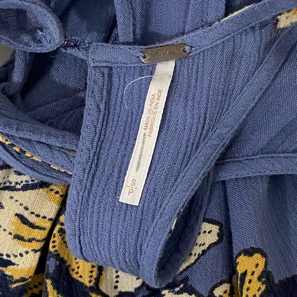 Free People Lace-Up Floral Racerback Swing Dress Women’s Small Boho Whimsical - Picture 9 of 16